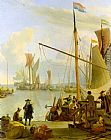 Amsterdam Canvas Paintings - View from the Mussel Pier in Amsterdam